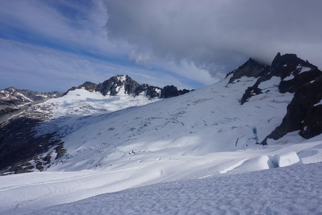 Mount Buckner rises from the Boston Glacier