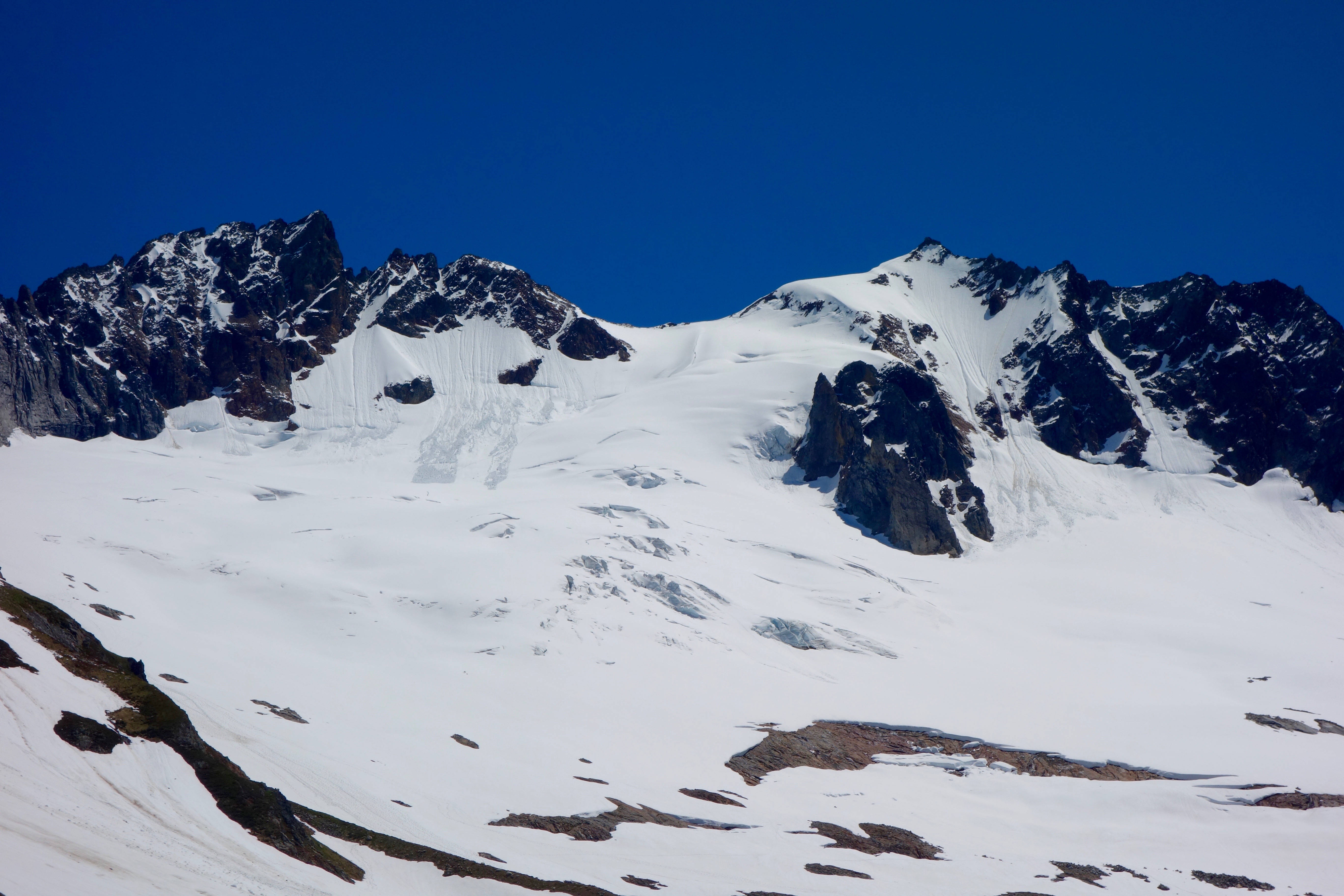 The Quien Sabe Glacier and Sahale Peak from 5500' in Boston Basin