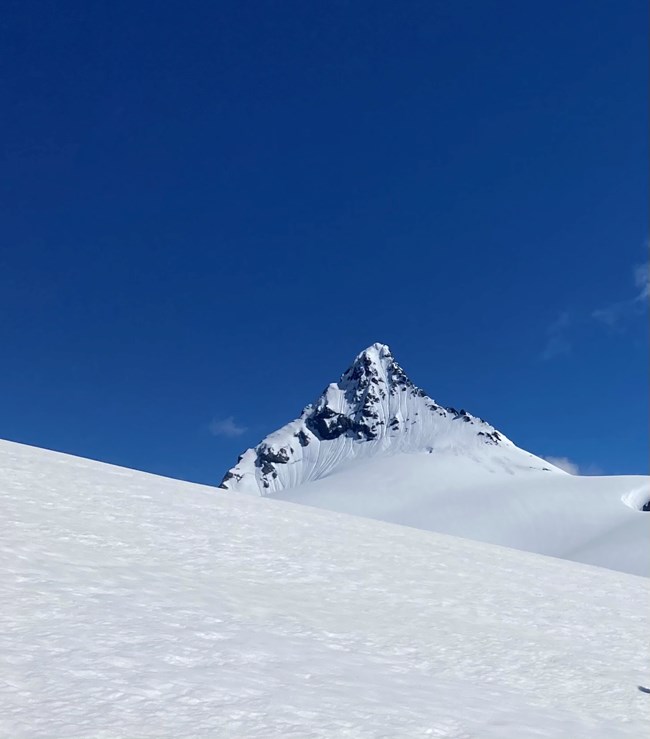 Shuksan Pyramid from the sulphide glacier on 6/28/22