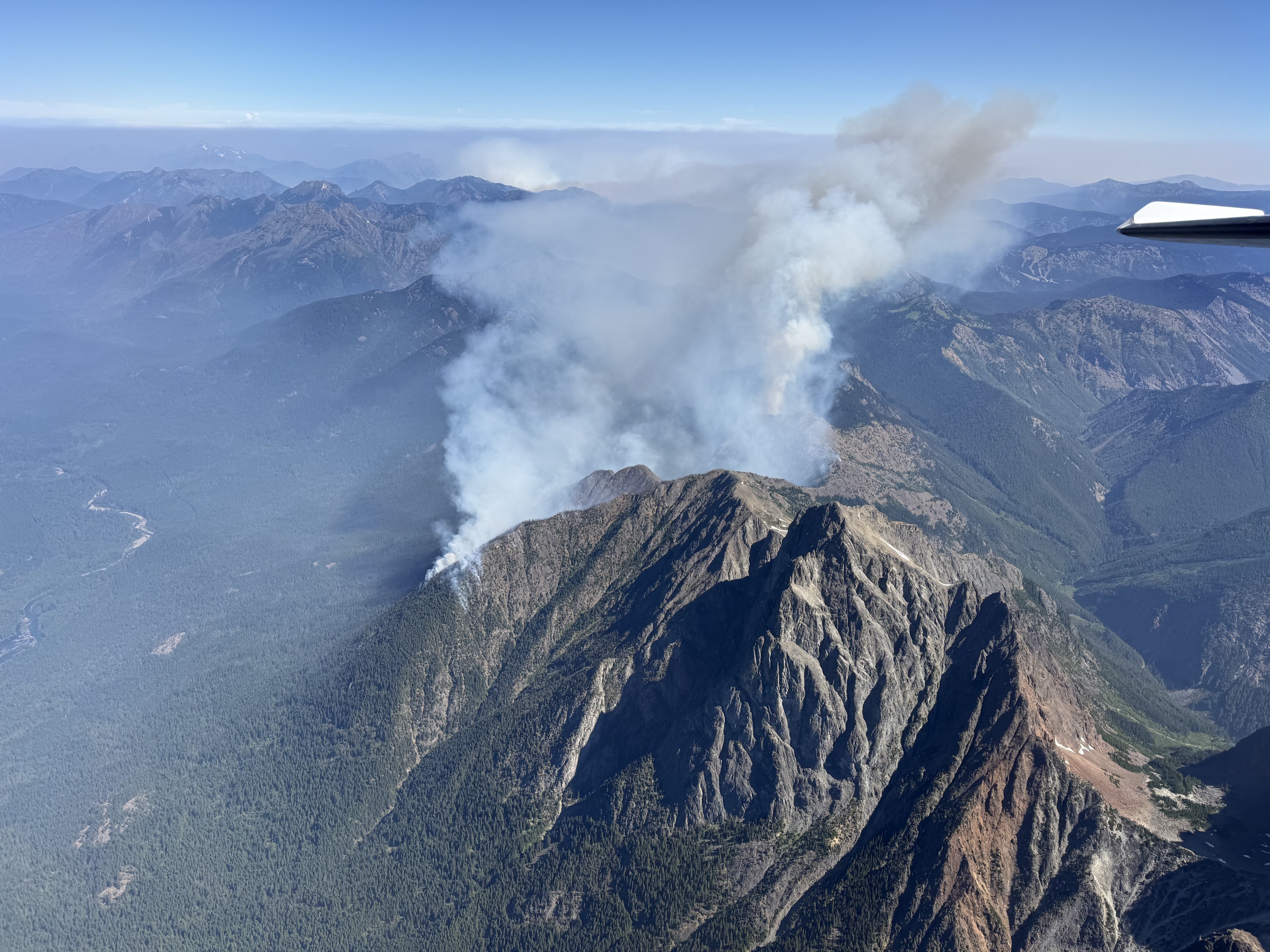 smoke burning from the mountain
