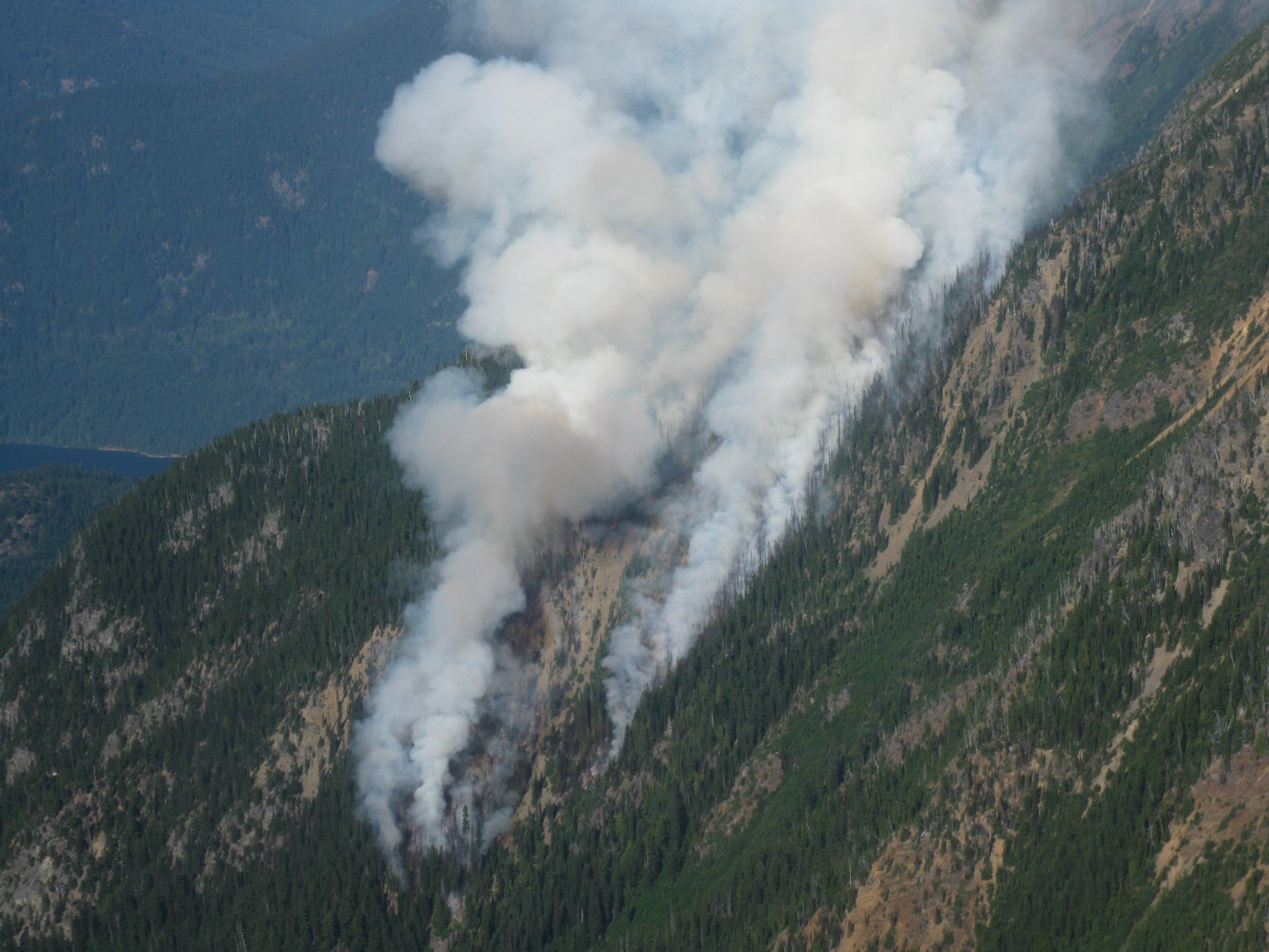 he Arctic Dan Fire burns in the remote backcountry of North Cascades National Park. Taken July 25, 2013.
Photo: NPS/Jamie Hart