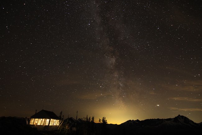 Copper Lookout against a starry night sky