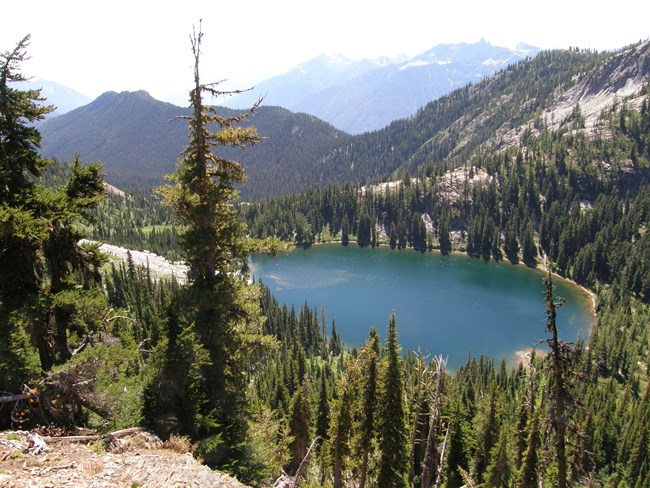 Rainbow Lake from Bowan Pass, Tupshin & Castle in background