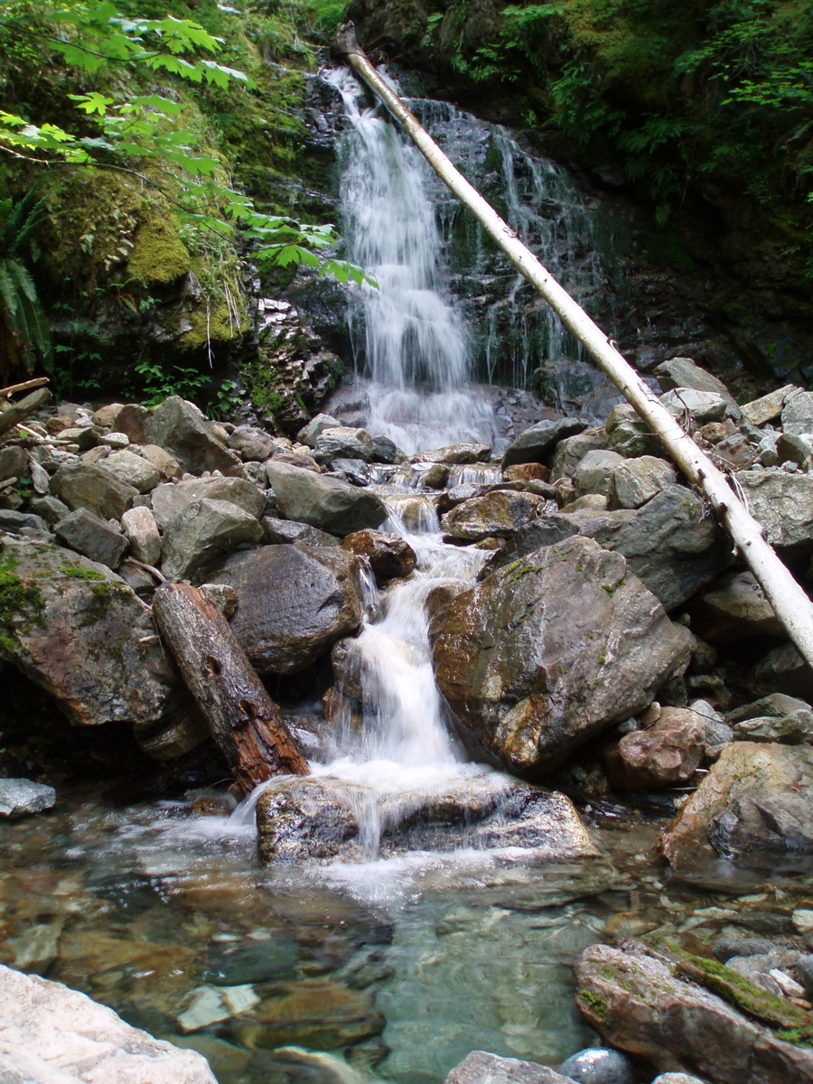 Side tributaries form small waterfalls
