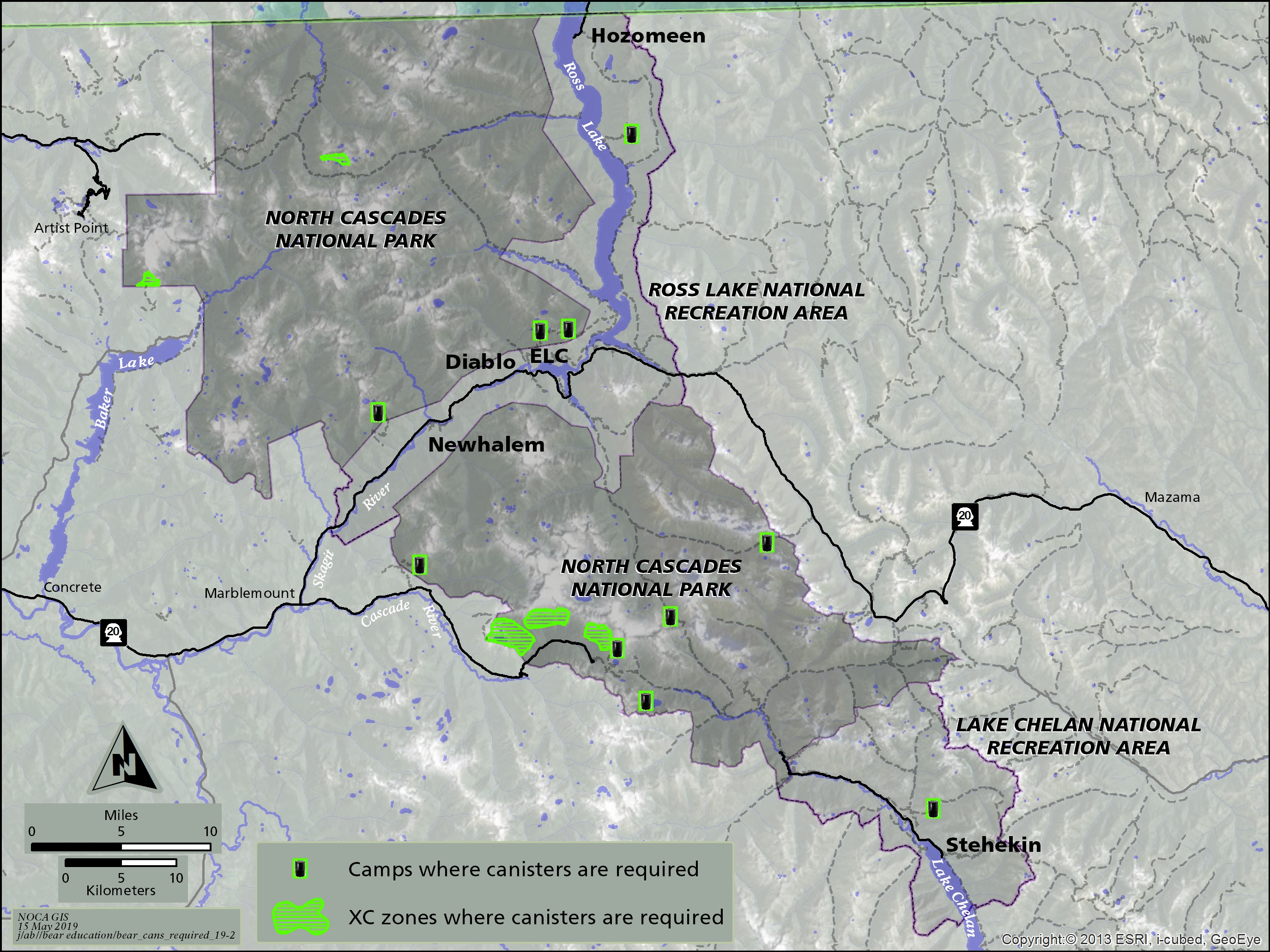 North cascades national park backcountry map on sale