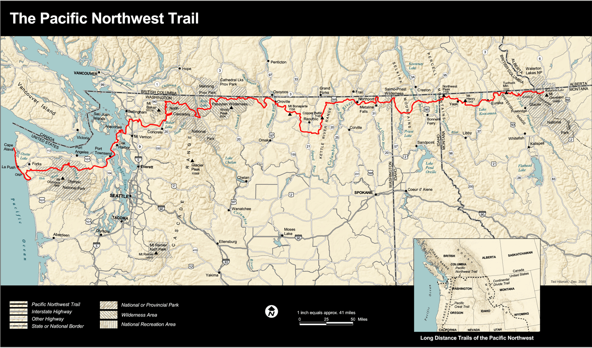 Pacific Northwest Trail map