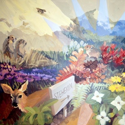Painting of animals and plants.