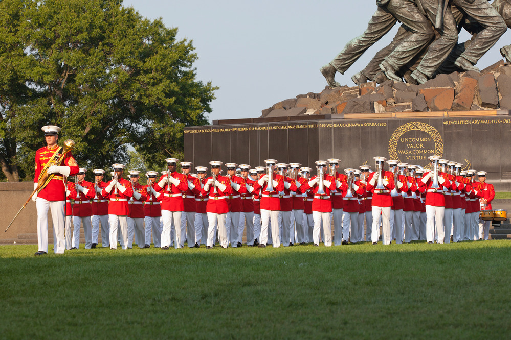 Ceremonies at the Marine Corps War Memorial