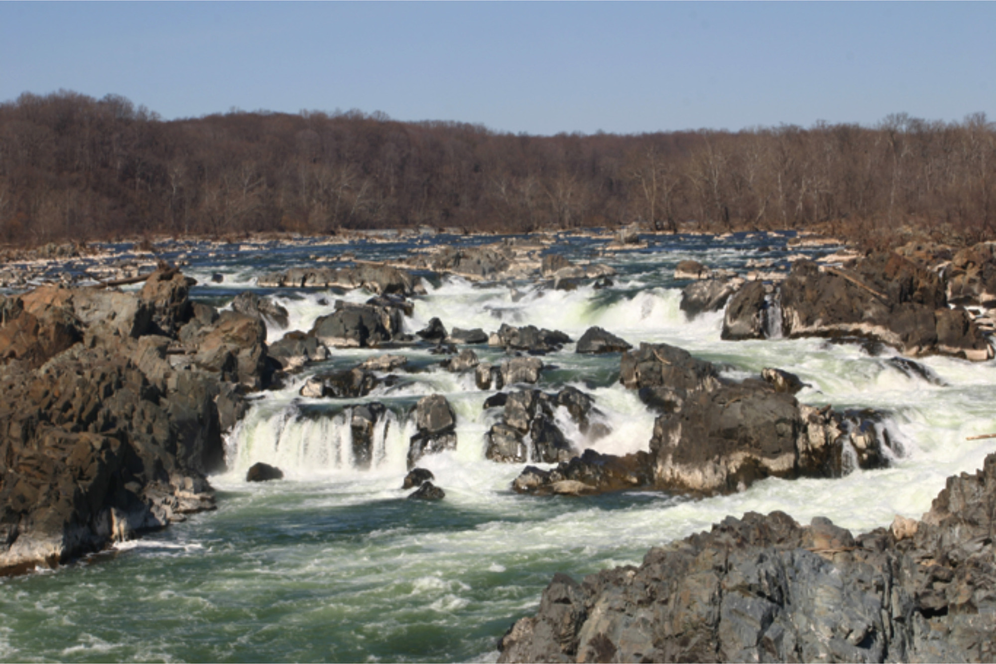river flowing through rocky cascades
