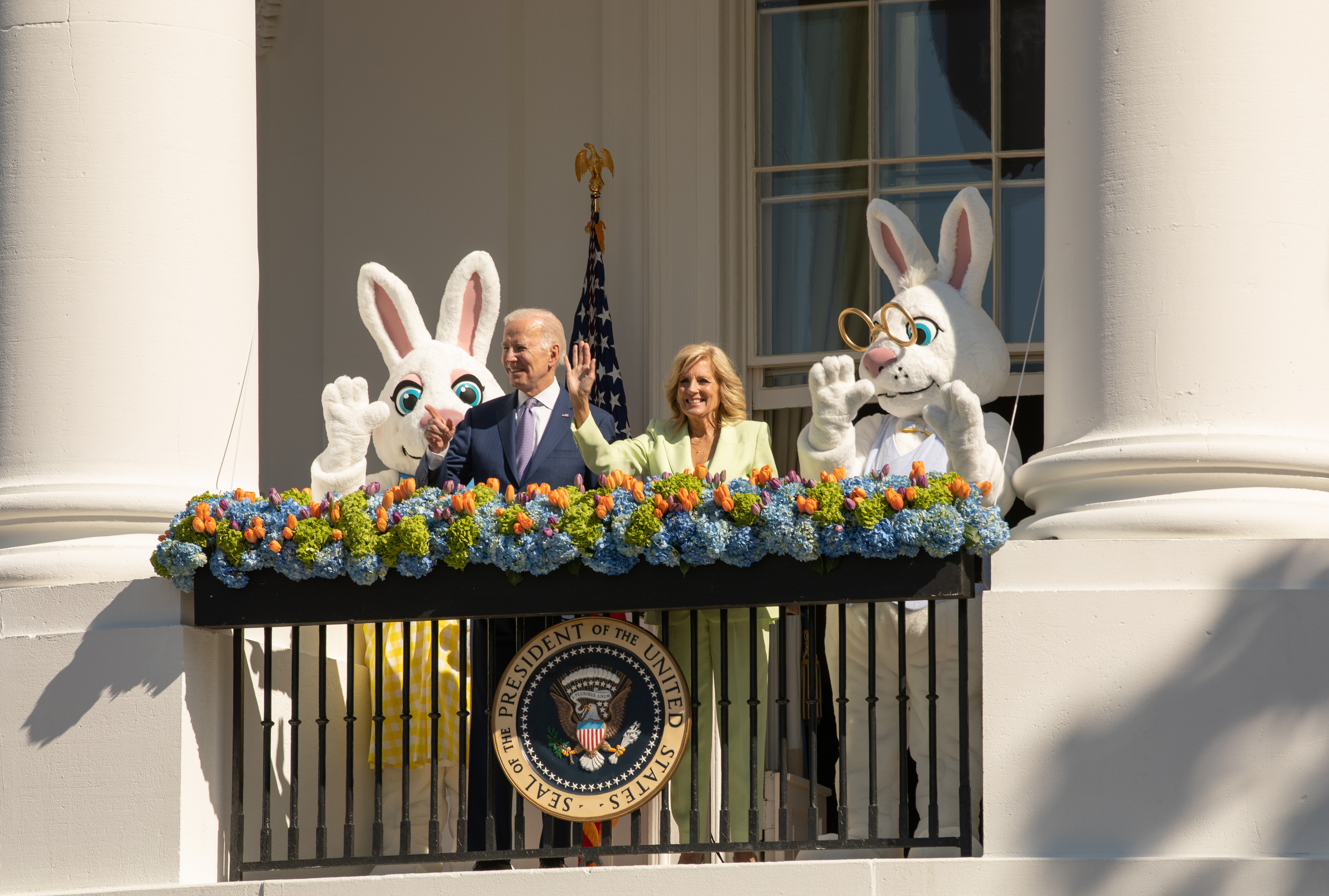 President Joe Biden and First Lady Dr. Jill Biden at the 2023 White House Easter Egg Roll