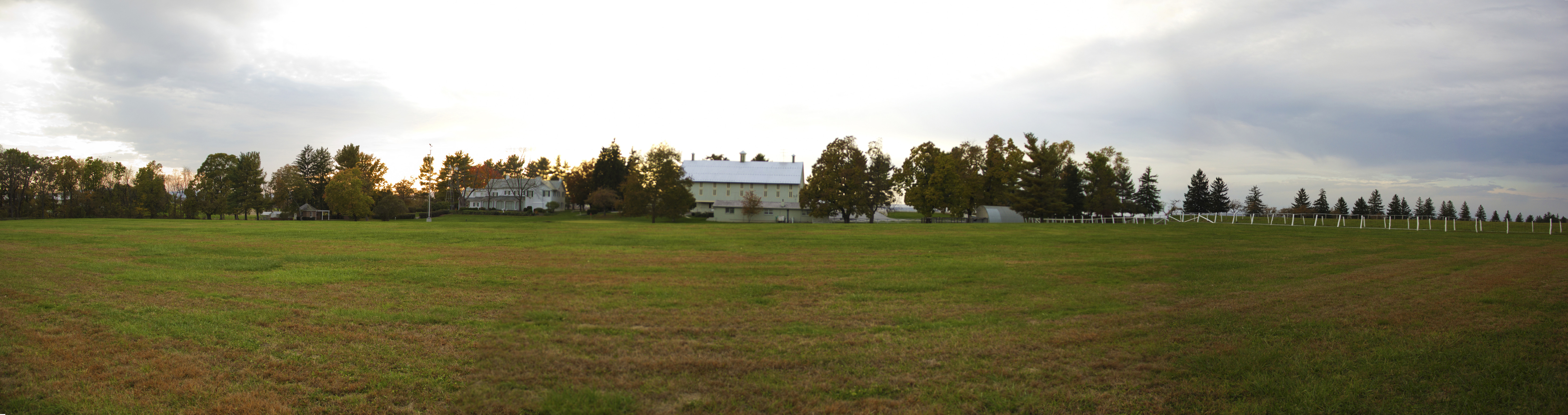 A panorama of the Eisenhower barn and property.