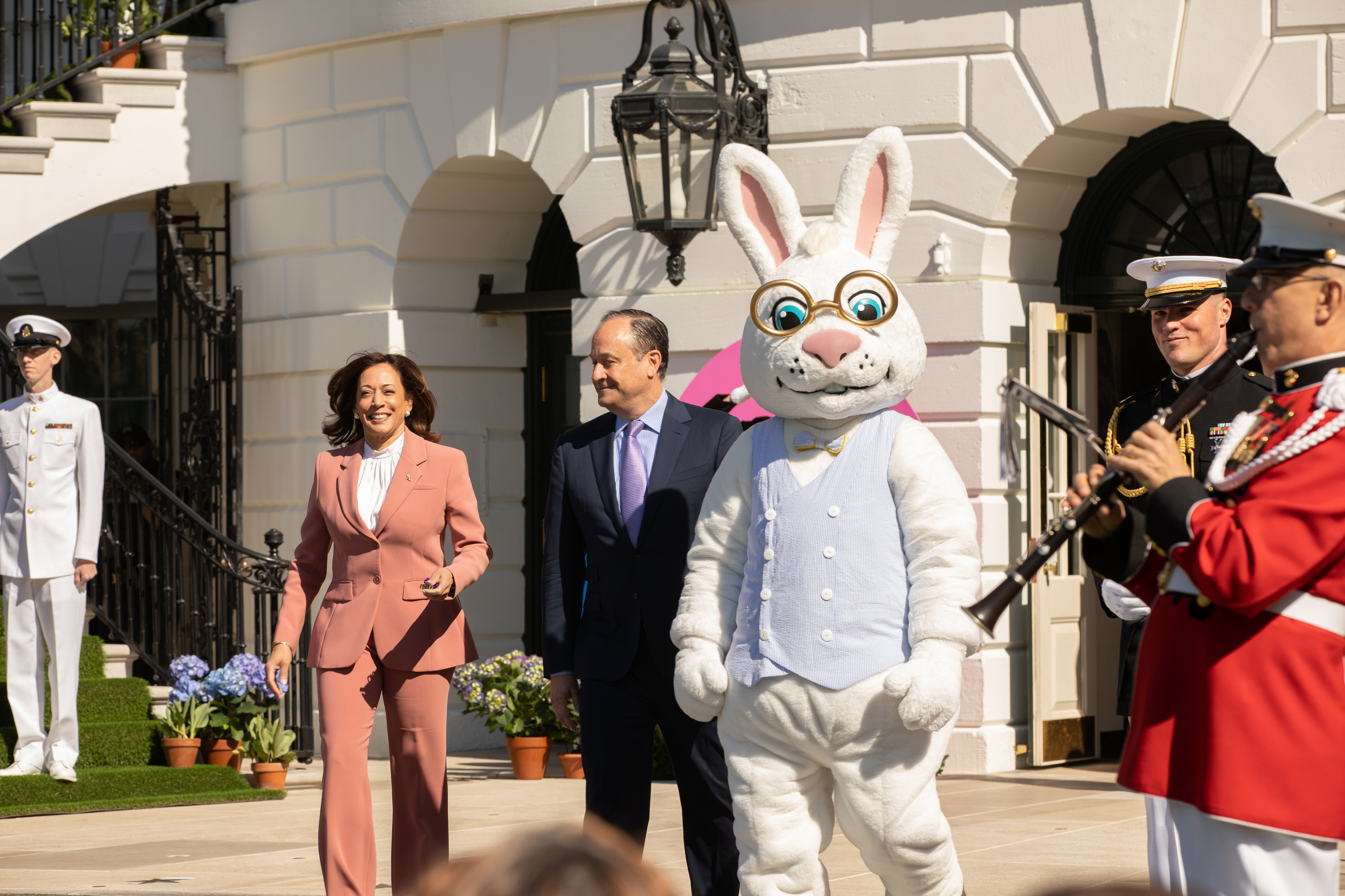 Vice President Kamala Harris and Second Gentleman Douglas Emhoff at the 2023 White House Easter Egg Roll