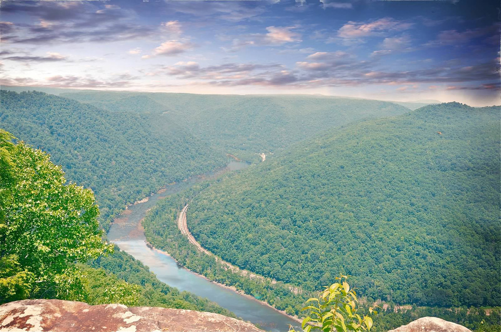 view of river and gorge
