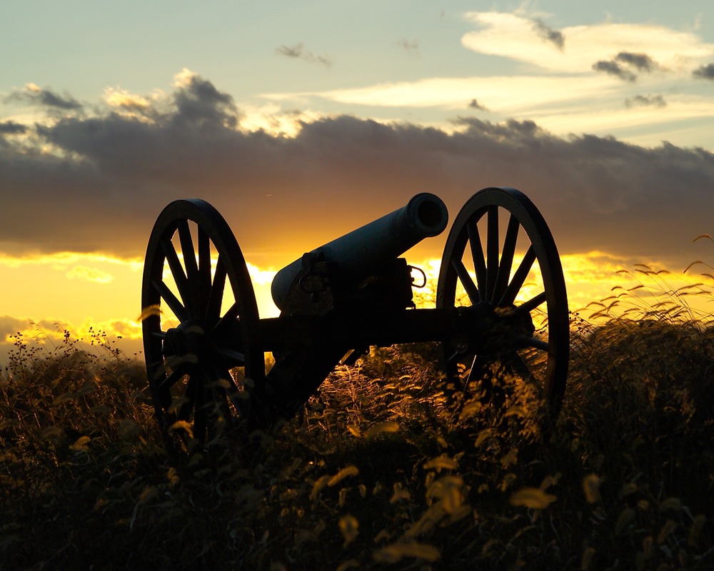 Cannon at Sunset at Antietam National Battlefield