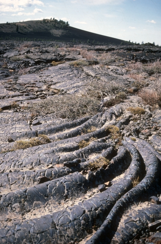 Pahoehoe lava and North Crater