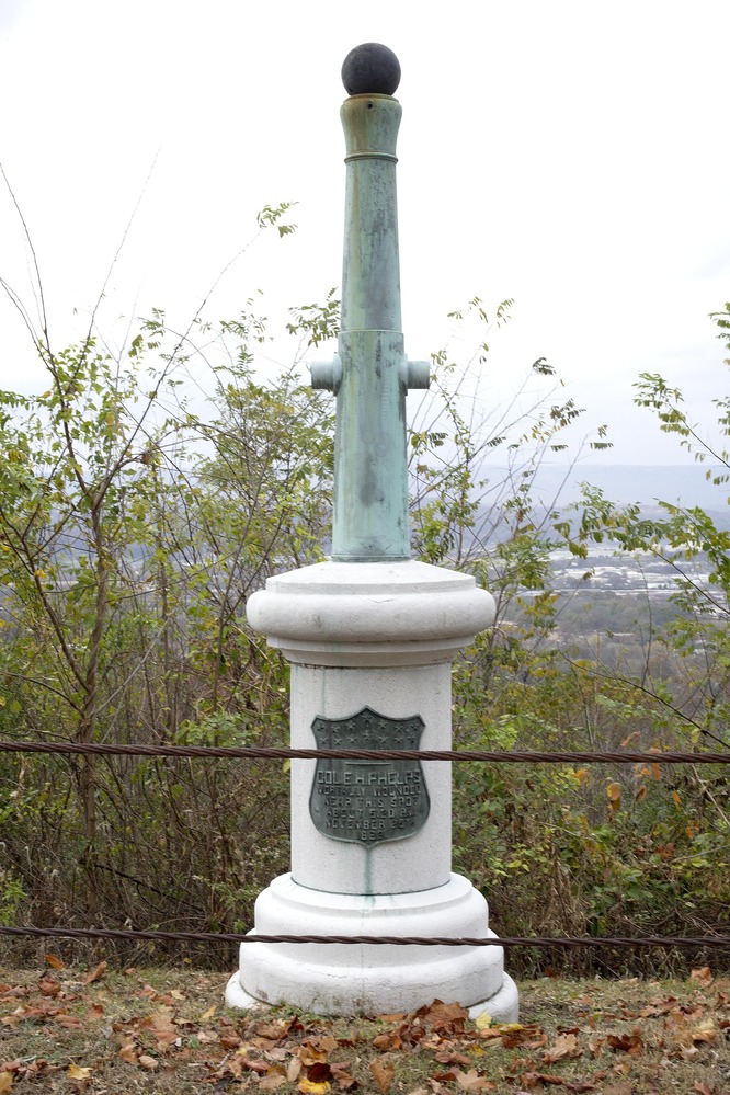 Monument in memory of Colonel Edward H. Phelps, killed in the assualt on Missionary Ridge, November 25, 1863.