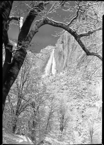 Yosemite Fall after first winter snowstorm.