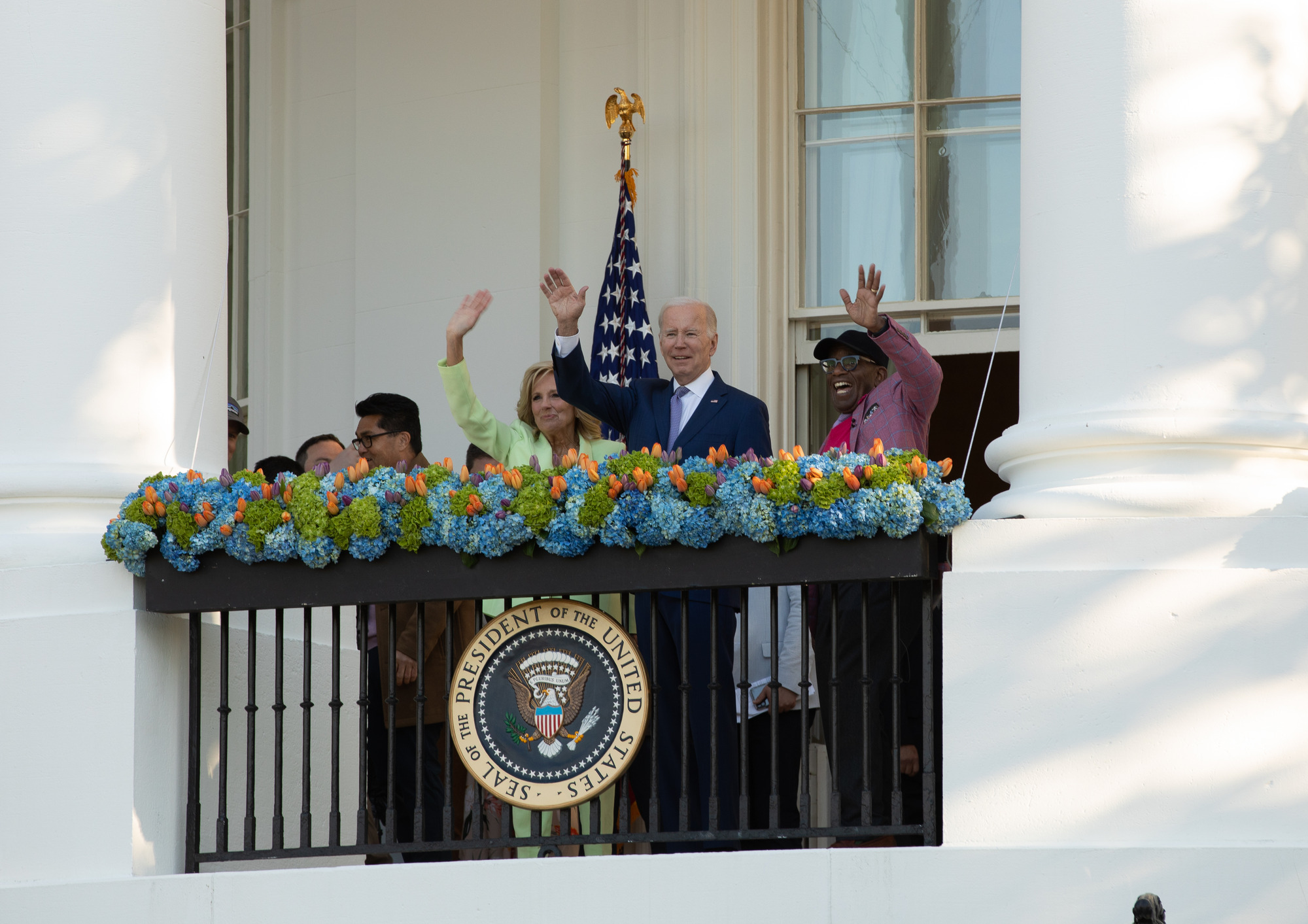 President Joe Biden, First Lady Dr. Jill Biden, and Al Roker at the 2023 White House Easter Egg Roll