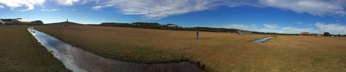 Panorama of the grounds of Wright Brothers National Memorial