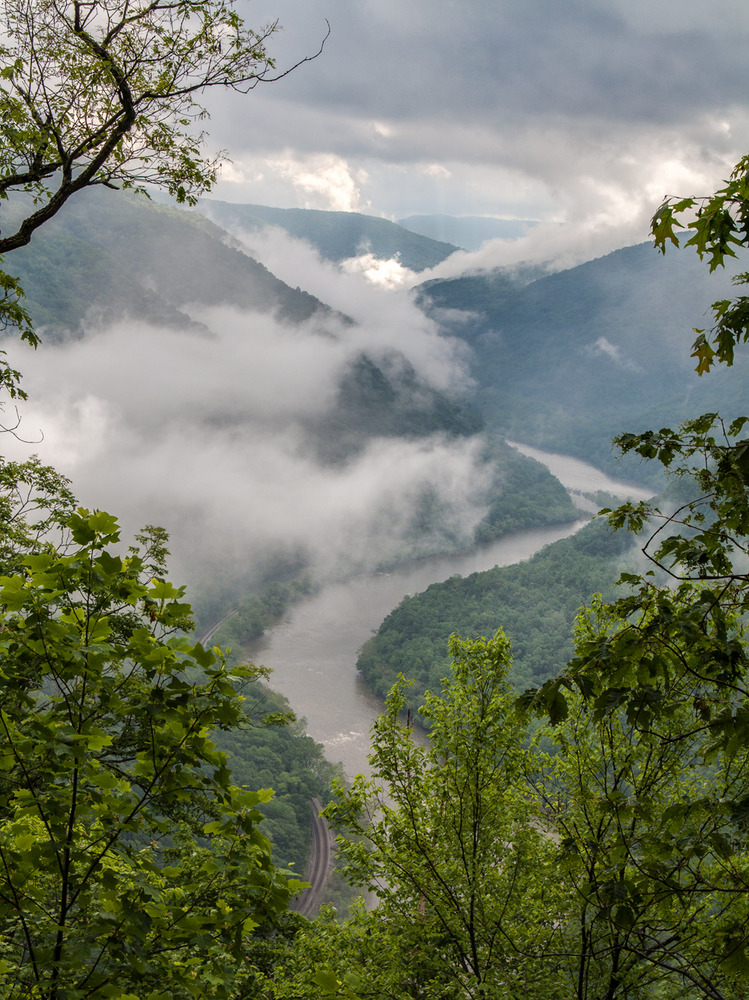 View of the river and gorge with clouds