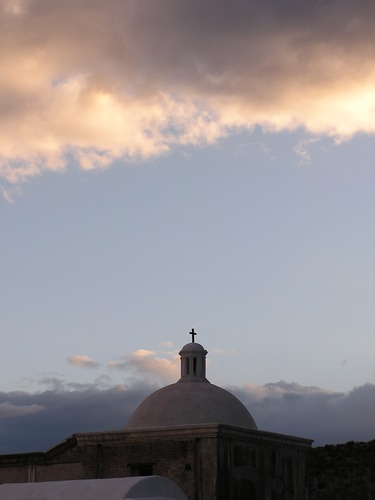 dome in evening light with clouds above