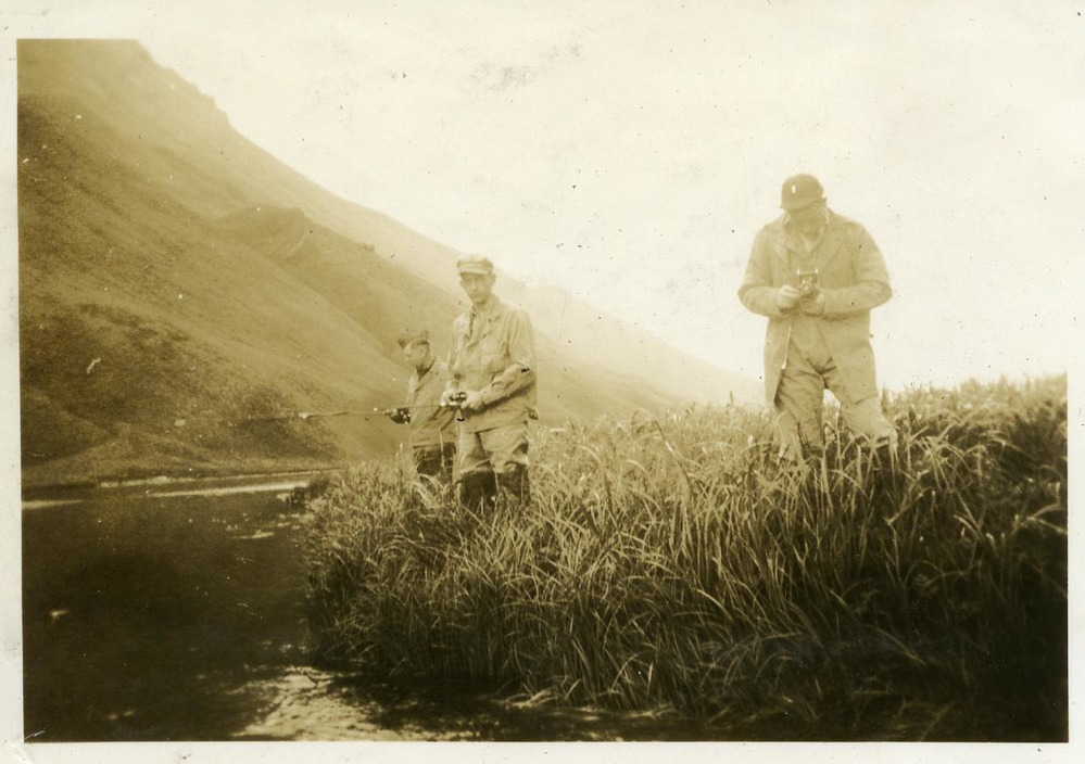 Three men fishing