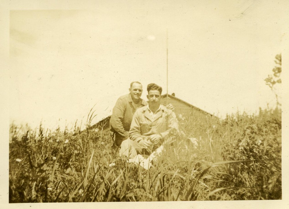 Two men in a field