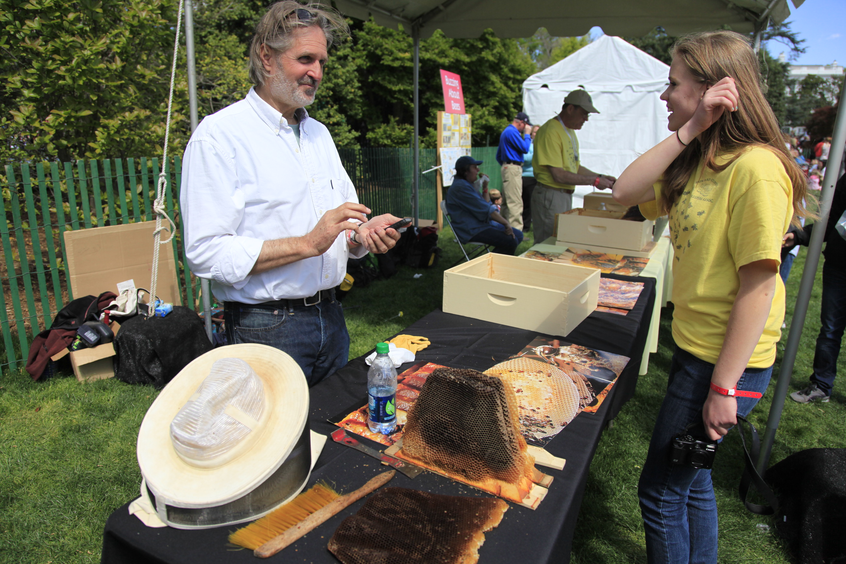 Visitors learn about the importance of bees at the 2012 Easter Egg Roll.