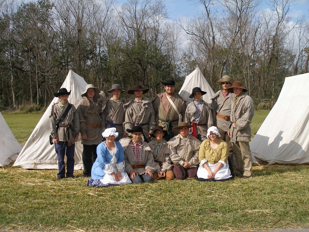 JROTC cadets from Chalmette High School represent the Tennessee militia and their camp followers