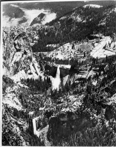 Vernal and Nevada Falls, Yosemite National Park. Requested by Bryant on 1/27/38. Photographed by Cather on 1/28/38.