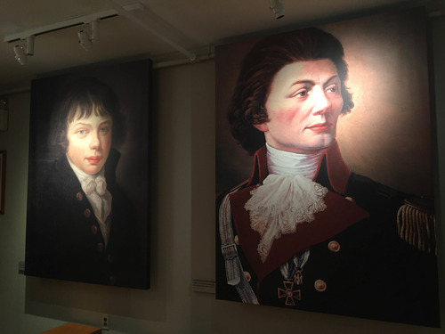 Two painted portraits of Thaddeus Kosciuszko, as a boy and as a soldier 
