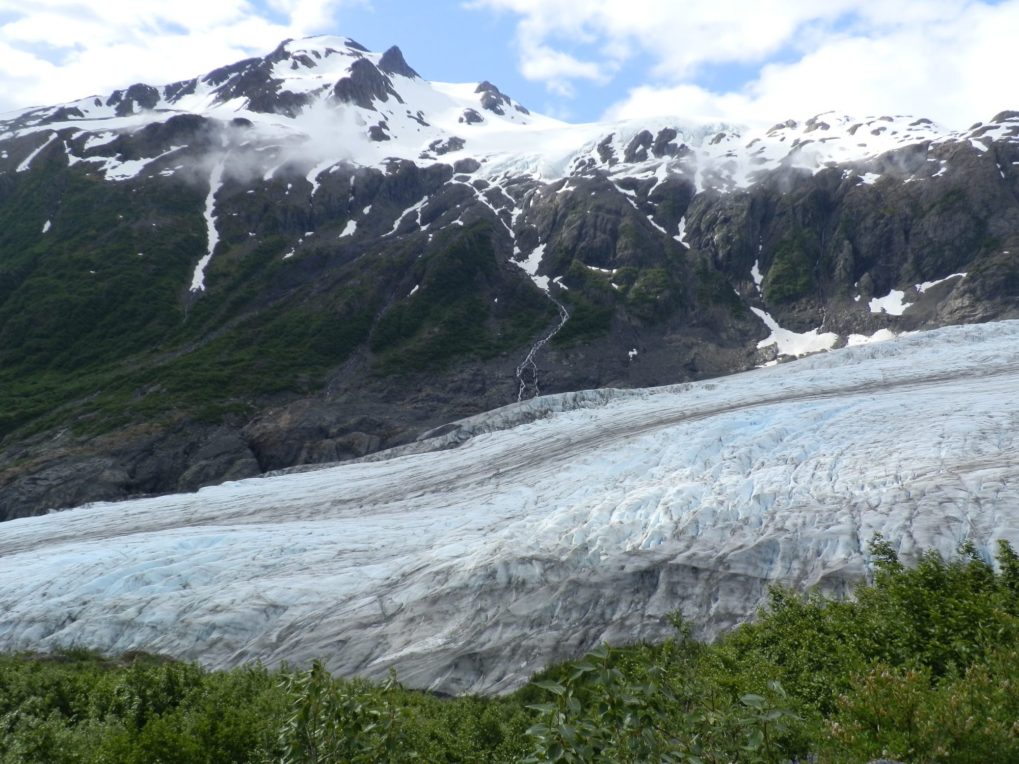 Mountains in view looking across Exit Glacier. 