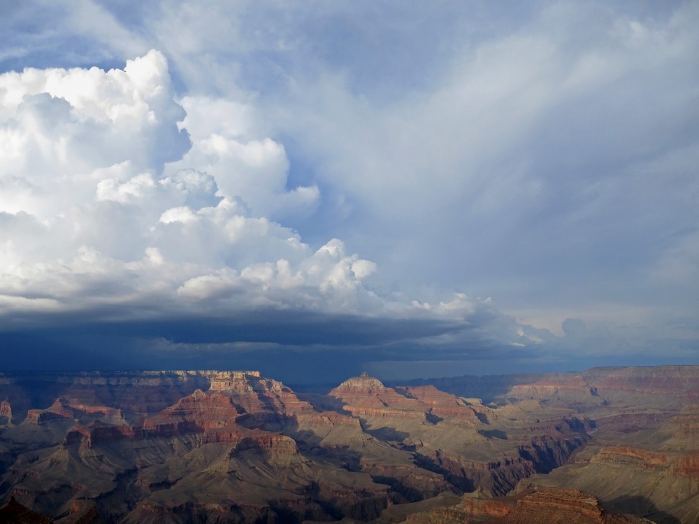 Grand Canyon National Park: Summer Thunderstorm Crossing Canyon.