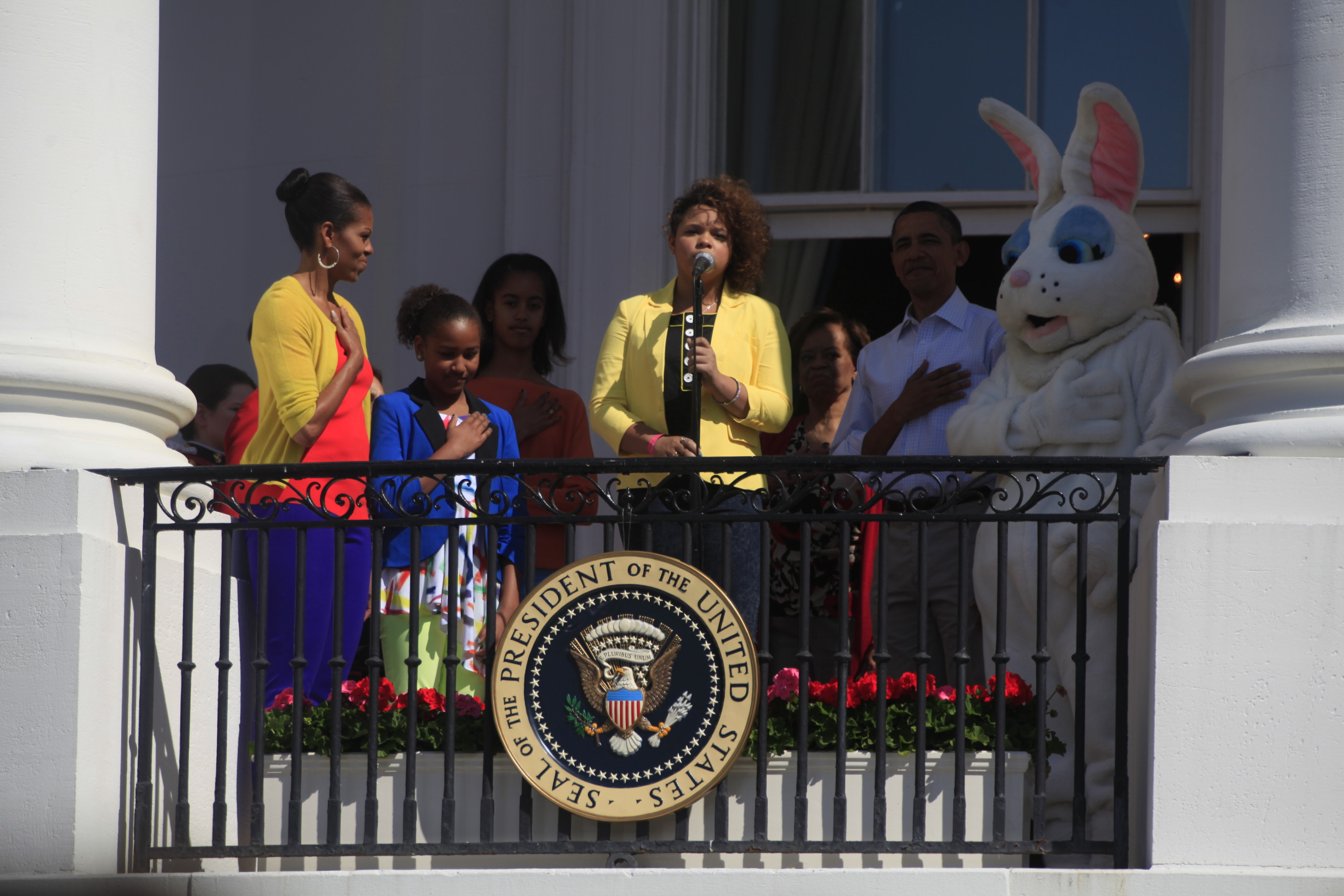 Rachel Crow sings the National Anthem at the 2012 Easter Egg Roll.