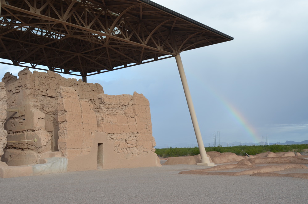 A rainbow near the Casa Grande provides a contrast to the desert | National Parks Near Mesa