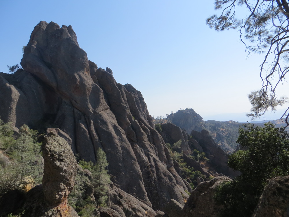 Towering rock formations in the late afternoon light
