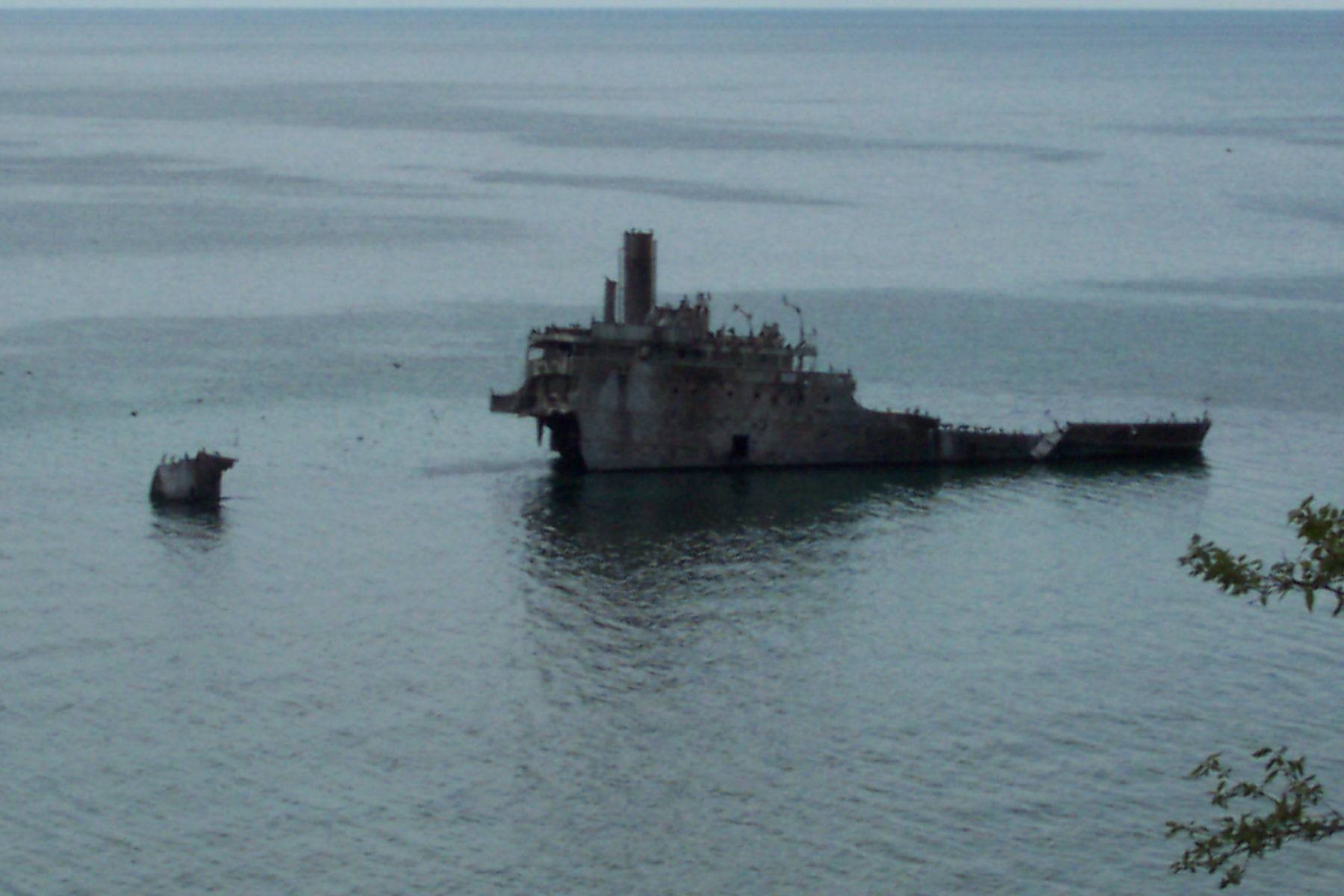 The Francisco Morazan ran aground in a snowstorm on November 24, 1960. You can hike out to the site of the shipwreck. The Cormorants have made this home.