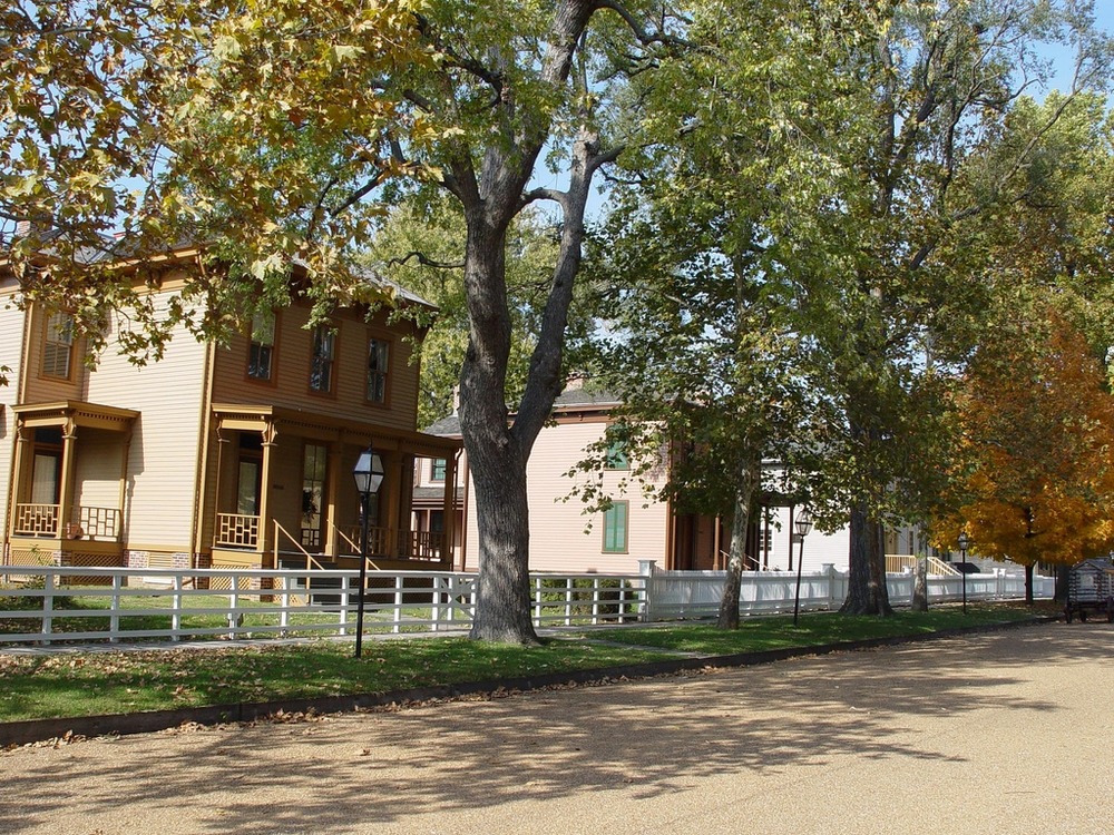 The homes around the Lincoln Home have been restored to their 1860 appearance.