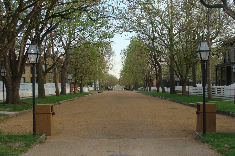 The neighborhood consists of four blocks; restored to its 1860 appearance.