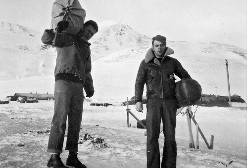 Andy Andersen and Paul Carrigan, Attu Island, 1943