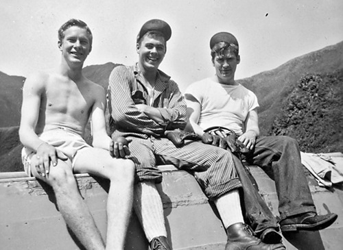Courtesy of Walter Andersen - Left to Right: Tex, "Heavy" Cornwell Jr. and Maurice "Moe" Huntley, 1944