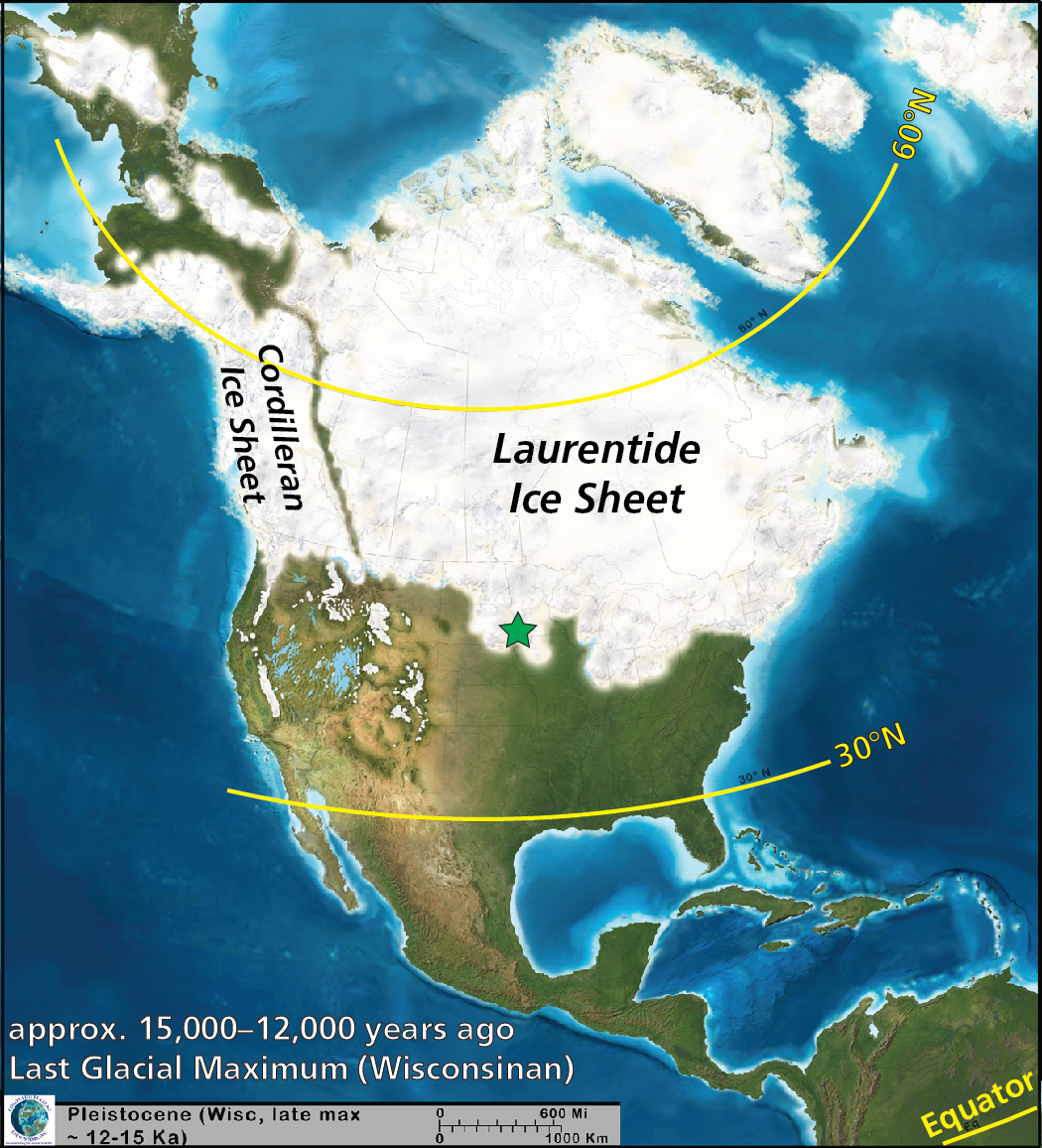 Ice Age Maps showing the extent of the ice sheets