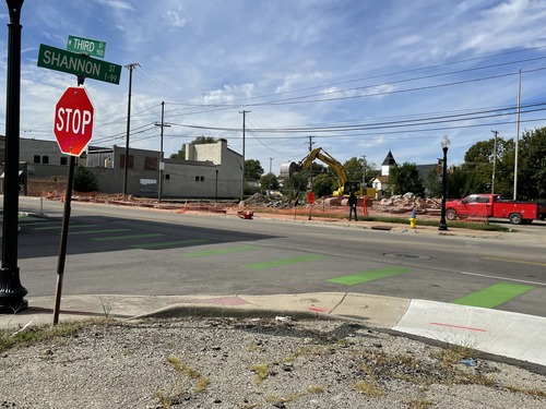 Near completion of the Gem City Ice Cream building demolition