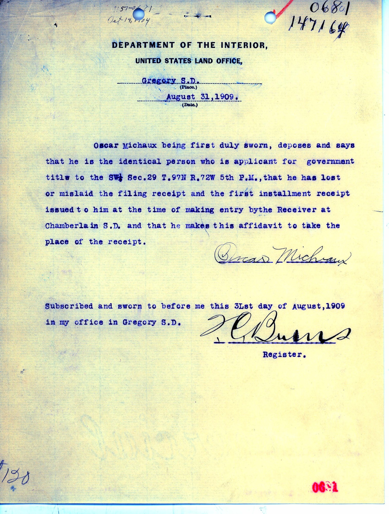 letter for lost receipt
