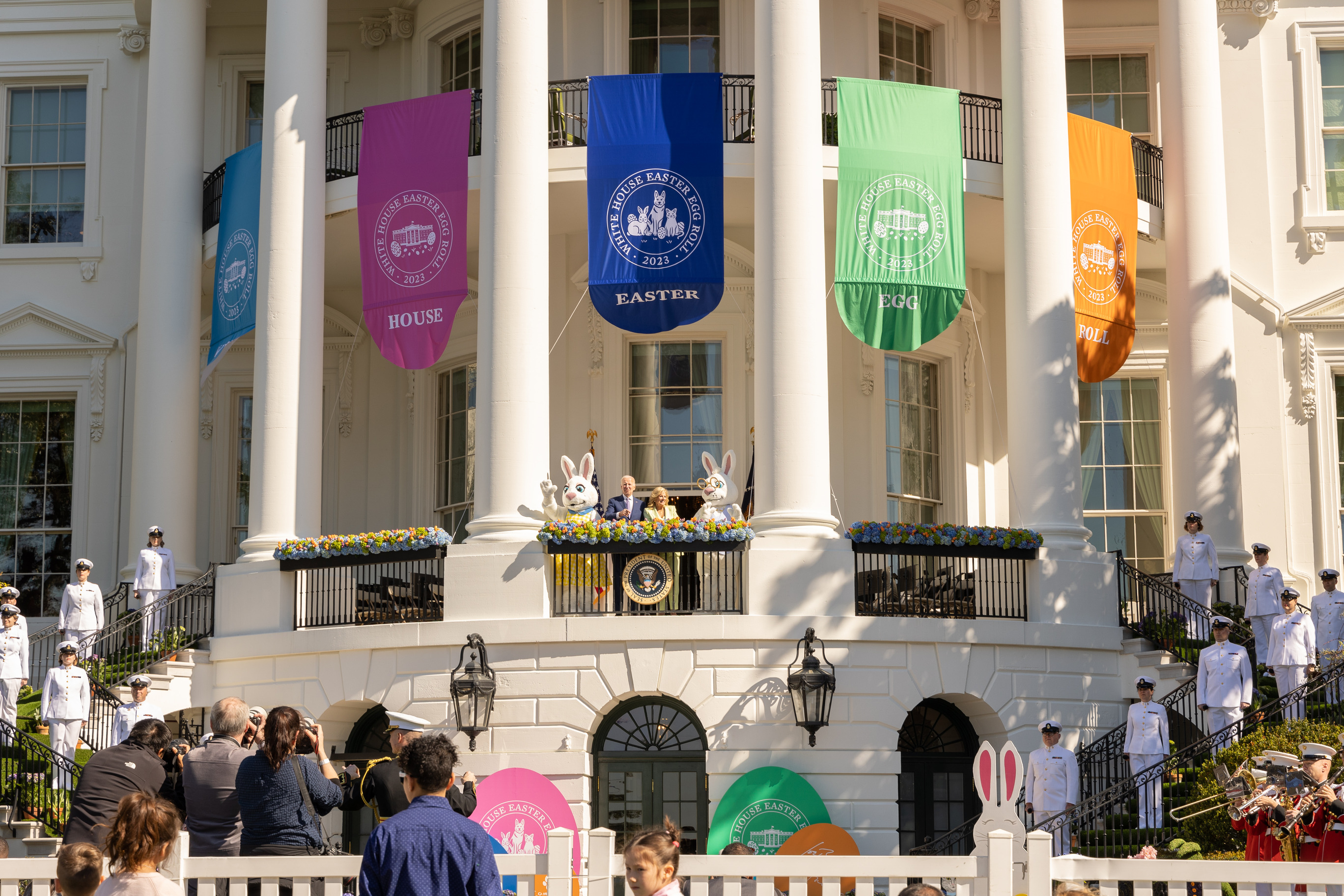 President Joe Biden and First Lady Dr. Jill Biden at the 2023 White House Easter Egg Roll