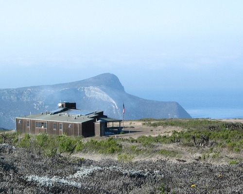 ranger station with ocean in the background