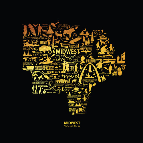 Map of the Midwest Region of the National Park Service.