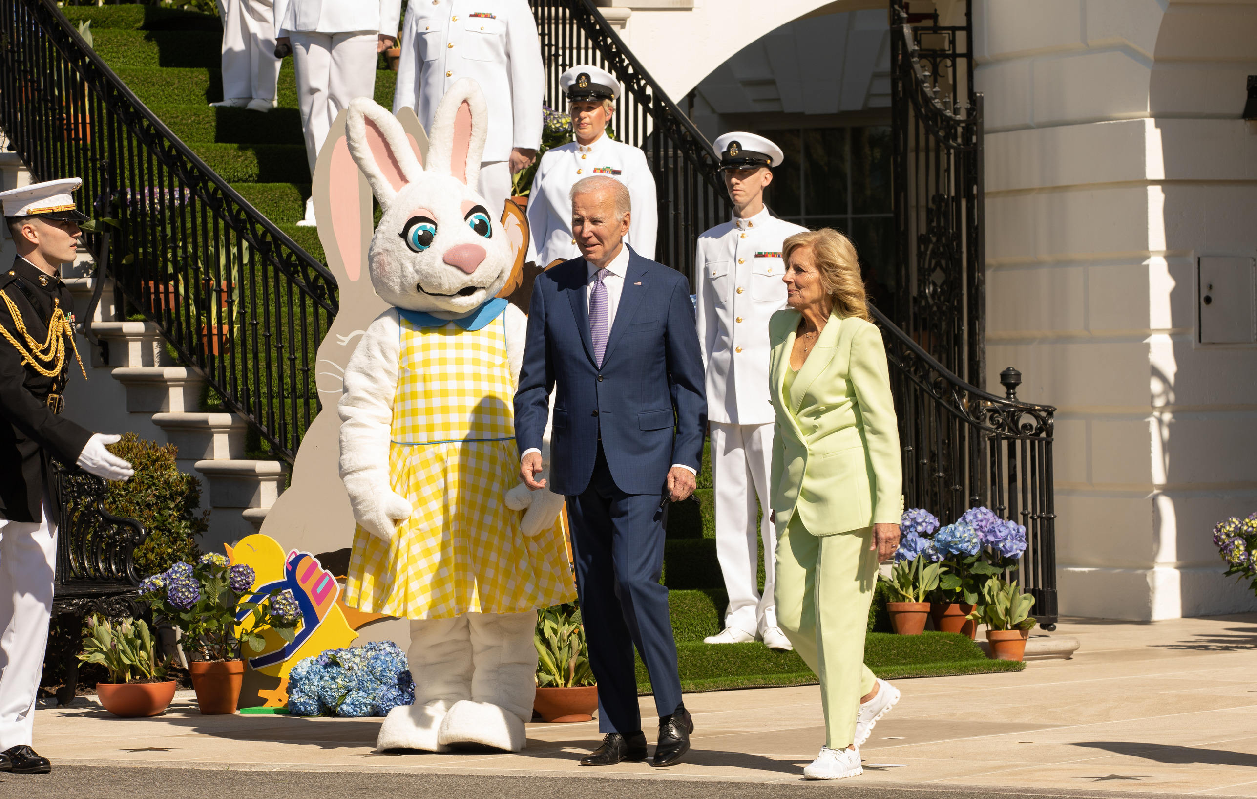 President Joe Biden and First Lady Dr. Jill Biden at the 2023 White House Easter Egg Roll