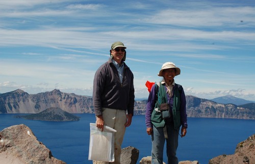 NCRI Archaeologists Jacqueline Cheung and Eric Gleason prepare for excavation at Crater Lake National Park