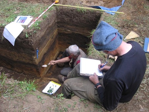 NCRI Archaeologists Greg Burtchard and Eric Gleason excavate at Mount Rainier National Park